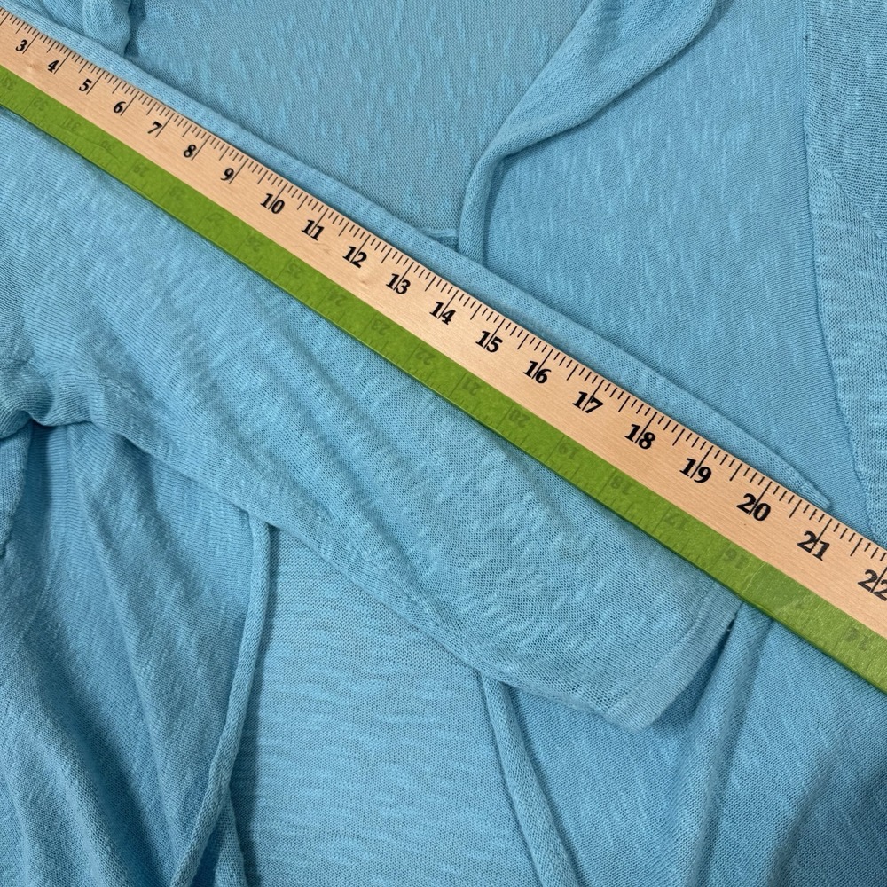 Women`s Collarless Opened Gauze Bolero Shrug Cardigan Jacket XXL Beach Boho Blue - Picture 8 of 11